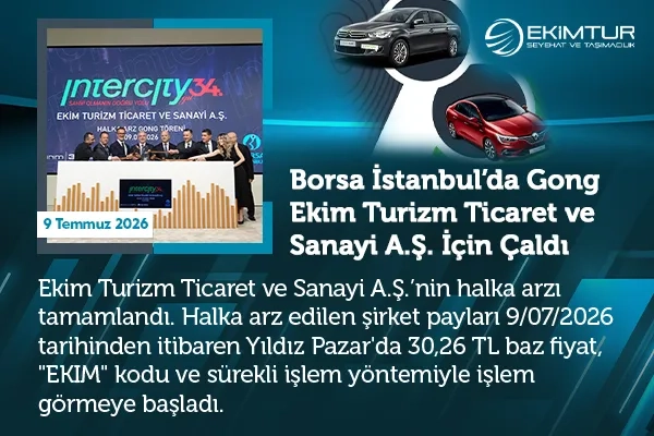Borsa İstanbul’da gong Ekim Turizm A.Ş. için çaldı.