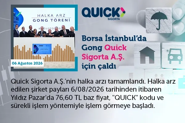 Borsa İstanbul’da gong Quick Sigorta için çaldı